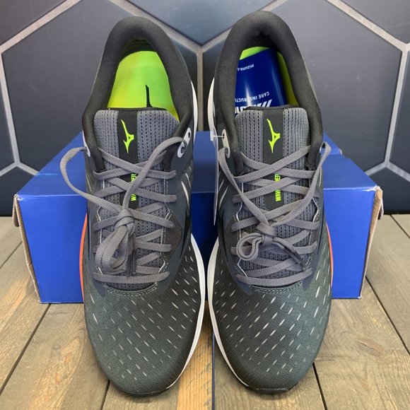 *New W/ Box! Mens Mizuno Wave Rider 24 Grey Black Running Sneakers Size 12.5 - Picture 3 of 6